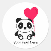 Valentijn Panda Ronde Sticker (Voorkant)