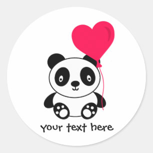 Valentijn Panda Ronde Sticker