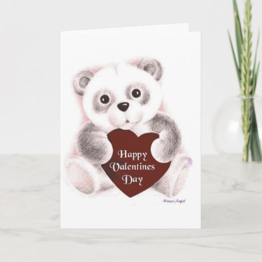Valentijn Panda Sketch Feestdagen Kaart (Voorkant)