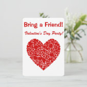 Valentijn Party-Breng een vriend! - Lacey Red Hear Kaart (Staand voorkant)