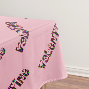 Valentijn Party Cute Hearts Typografie Roze Tafelkleed