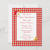 Valentijn Party Daisies Small Invitation Kaart (Achterkant)