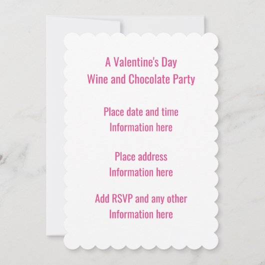 Valentijn Party Gepersonaliseerde Uitnodiging (Achterkant)