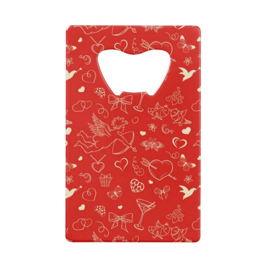 Valentijn Patroon 2 Creditkaart Flessenopener (Voorkant)