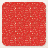 Valentijn Patroon 2 Kartonnen Onderzetters (Voorkant)