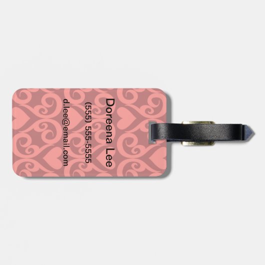 Valentijn Patroon Bagagelabel (Achterkant horizontaal)