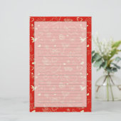 Valentijn Patroon Briefpapier (Staand voorkant)