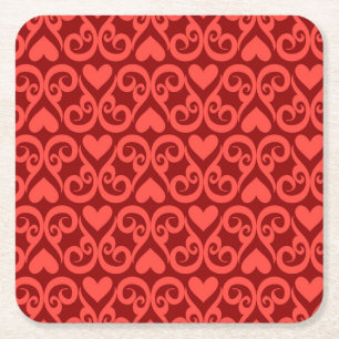 Valentijn Patroon Kartonnen Onderzetters