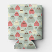 Valentijn patroon met hart en snor blikjeskoeler (Achterkant)