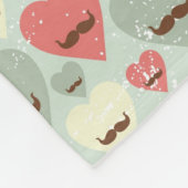 Valentijn patroon met hart en snor fleece deken (Hoek)