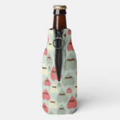 Valentijn patroon met hart en snor flesjeskoeler (Fles Achterkant)