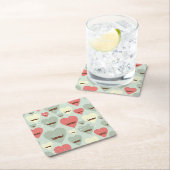 Valentijn patroon met hart en snor kartonnen onderzetters (Insitu)