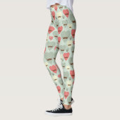 Valentijn patroon met hart en snor leggings (Links)