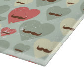 Valentijn patroon met hart en snor snijplank (Hoek)