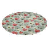 Valentijn patroon met hart en snor snijplank (Hoek)