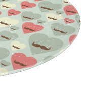 Valentijn patroon met hart en snor snijplank (Hoek)