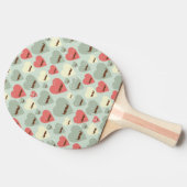 Valentijn patroon met hart en snor tafeltennisbatje (Zijkant)