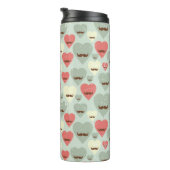 Valentijn patroon met hart en snor thermosbeker (Geroteerd rechts)