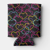 Valentijn Patroon met kleurenharten Blikjeskoeler (Voorkant)