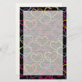 Valentijn Patroon met kleurenharten Briefpapier (Voorkant / Achterkant)