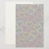 Valentijn Patroon met kleurenharten Briefpapier (Voorkant / Achterkant)