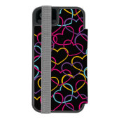 Valentijn Patroon met kleurenharten Incipio iPhone Portemonnee Hoesje (Agenda Achterkant)