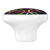 Valentijn Patroon met kleurenharten Keramische Knop (Zijkant)