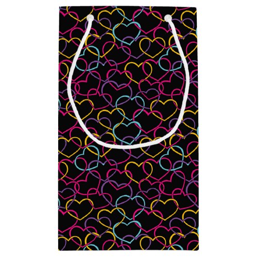 Valentijn Patroon met kleurenharten Klein Cadeauzakje (Achterkant)