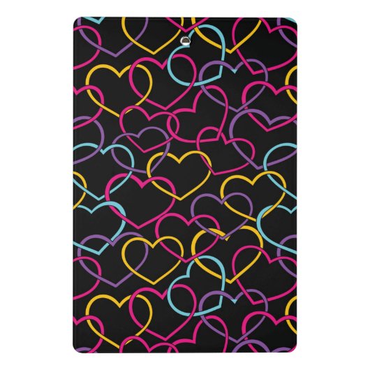 Valentijn Patroon met kleurenharten Mini Klembord (Achterkant)