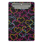 Valentijn Patroon met kleurenharten Mini Klembord (Voorkant)