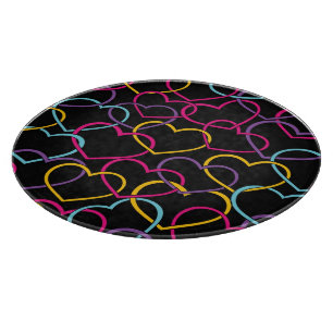 Valentijn Patroon met kleurenharten Snijplank