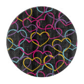 Valentijn Patroon met kleurenharten Snijplank (Voorkant)