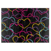 Valentijn Patroon met kleurenharten Snijplank (Voorkant)