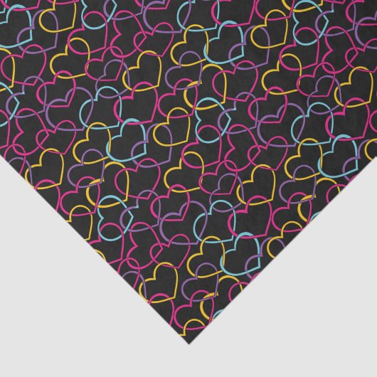 Valentijn Patroon met kleurenharten Tissuepapier (Detail)