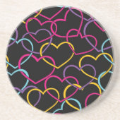 Valentijn Patroon met kleurenharten Zandsteen Onderzetter (Voorkant)