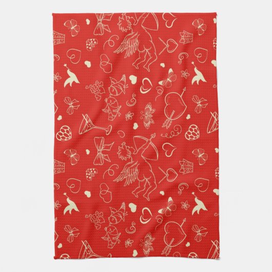Valentijn Patroon Theedoek (Verticaal)