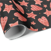 Valentijn - Patroonpapier voor harten en staren Cadeaupapier (Rol Hoek)