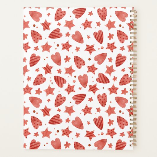 Valentijn - Patroonplanner voor harten en sterren Planner (Achterkant)