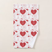 Valentijn Pattern Bath Towel Set - Rood op wit Bad Handdoek (Handdoek)