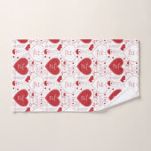 Valentijn Pattern Bath Towel Set - Rood op wit Bad Handdoek (Handdoek)