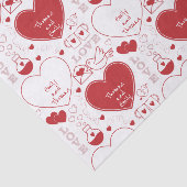 Valentijn Pattern Tissue Paper - Rood op Wit Tissuepapier (Detail)