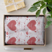 Valentijn Pattern Tissue Paper - Rood op Wit Tissuepapier (Geschenk)