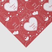 Valentijn Pattern Tissue Paper - Wit op Rood Tissuepapier (Detail)