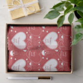 Valentijn Pattern Tissue Paper - Wit op Rood Tissuepapier (Geschenk)