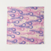 Valentijn Peacock Feather Seamless Pattern in Roze Wandkleed (Voorkant (horizontaal))