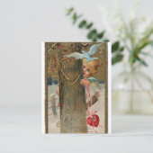 Valentijn Peeking Cherub Feestdagenkaart (Staand voorkant)