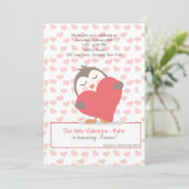 Valentijn Penguin Invitation Kaart (Staand voorkant)