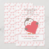 Valentijn Penguin Invitation Kaart (Voorkant / Achterkant)