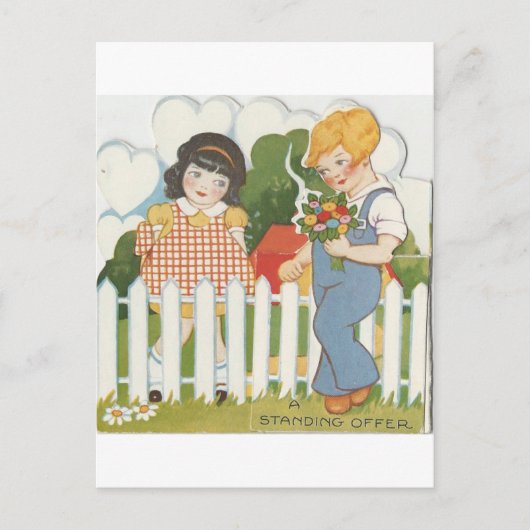 Valentijn Picket Fence Feestdagenkaart (Voorkant)