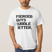 VALENTIJN: PIERCED jongens knuffelen beter T-shirt (Voorkant)